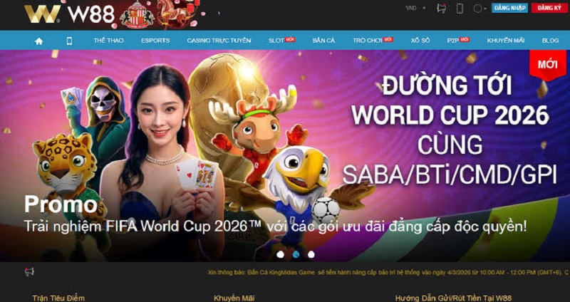 Trang chủ W88 – trang cá cược thể thao top 1